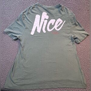 H&M Short Sleeve T Shirt Mens Size Large Green With Graphic Print On Back